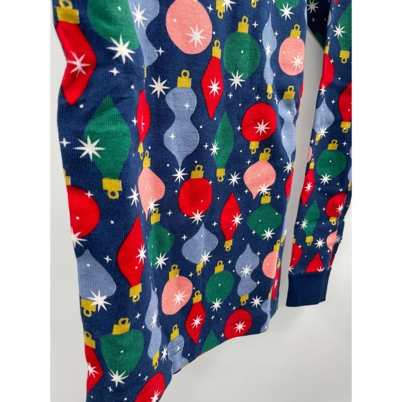 NWT Hanna Andersson Holiday Long John Pajama Set Kids 6-7 Shiny Bright Ornaments - Picture 4 of 13